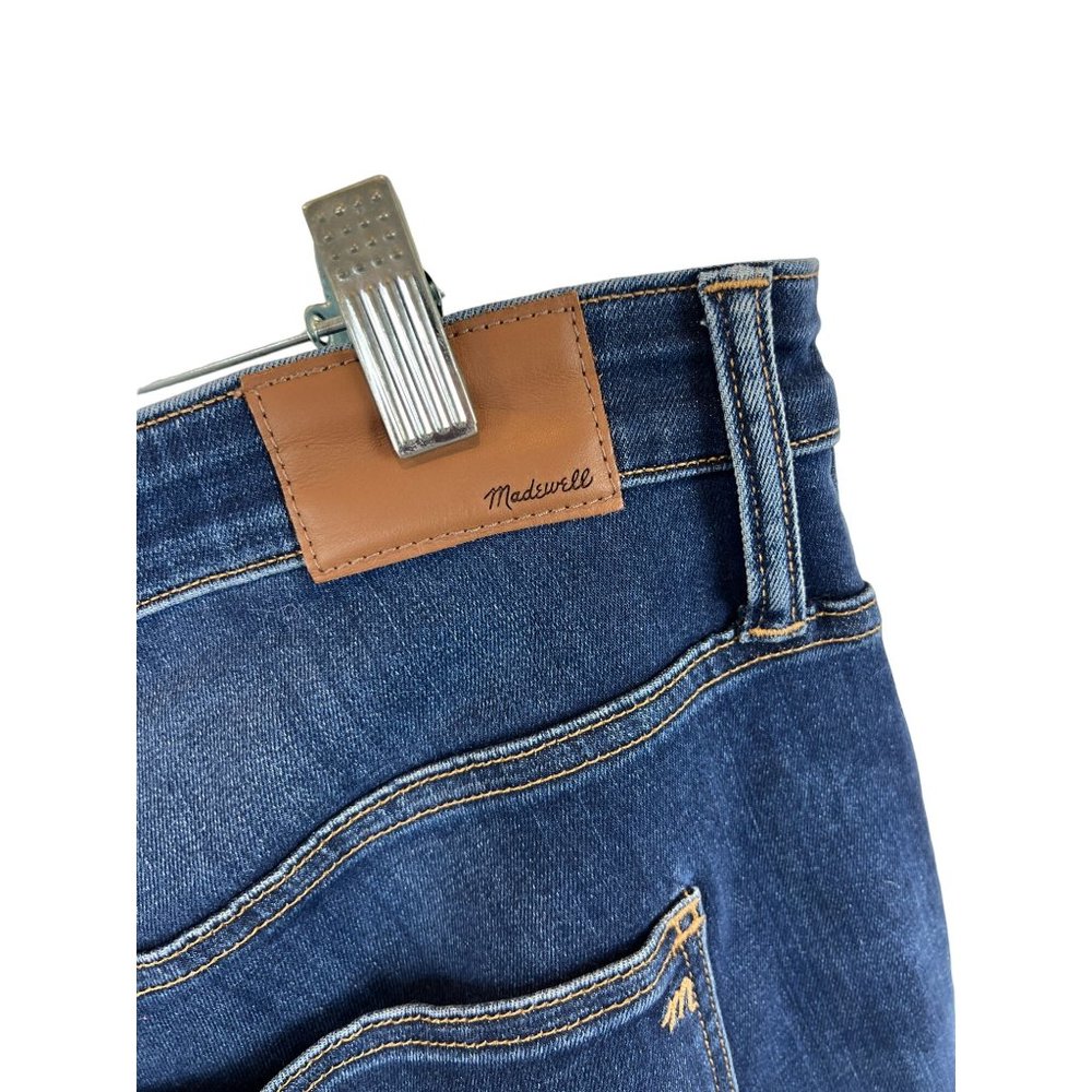 Madewell 10'' High Rise Skinny Denim Jeans High Rise Blue Dark Wash Size 35T - Picture 4 of 12